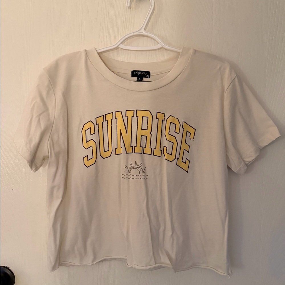 White and Yellow Graphic Tee
